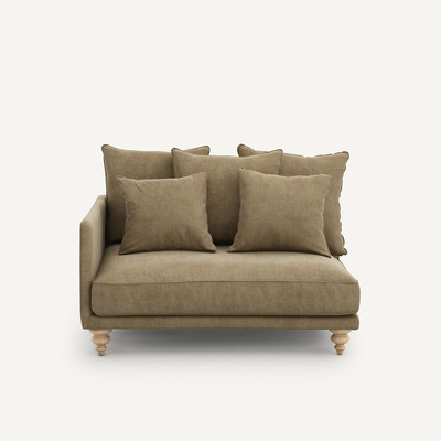 Demi-canapé velours stonewashed, Lazare AM.PM