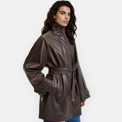 Kort trenchcoat i konstläder LA REDOUTE KOLLEKTIONER
