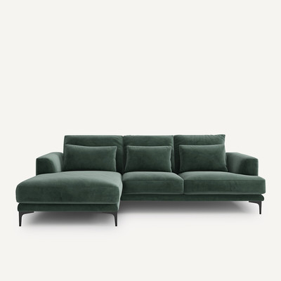 Ecksofa Marsile mit Ecke links, Samt AM.PM