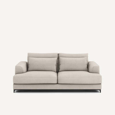 Sofá-cama de 3 lugares, em linho e viscose com textura, Marsile AM.PM