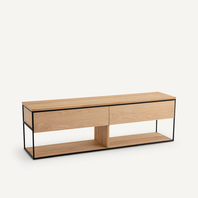 Banc bout de lit chêne et plaqué chêne, Aleena AM.PM