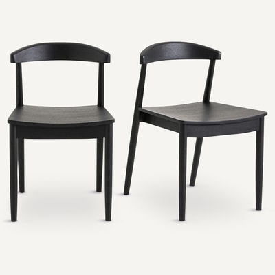 Lot de 2 chaises chêne teinté noir, Galb AM.PM