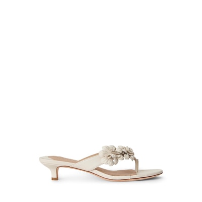 Leren teenslippers met hak Francesca LAUREN RALPH LAUREN