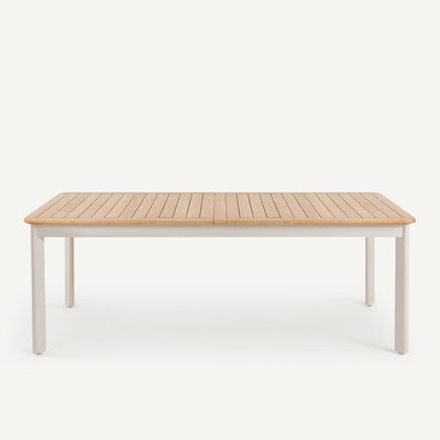 Table de jardin à allonges, alu et teck, Isabbo AM.PM