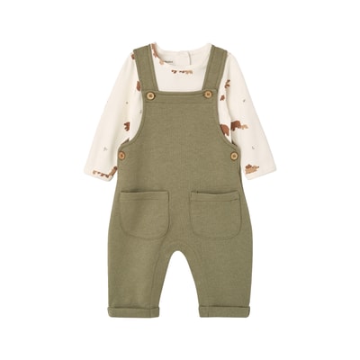 Ensemble salopette et body naissance VERTBAUDET