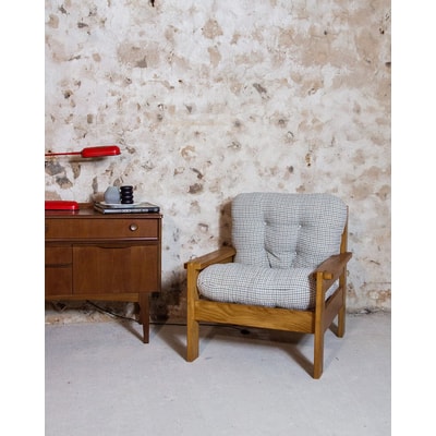 Fauteuil en pin Ernest N°207 - Bon état DEBONGOUT