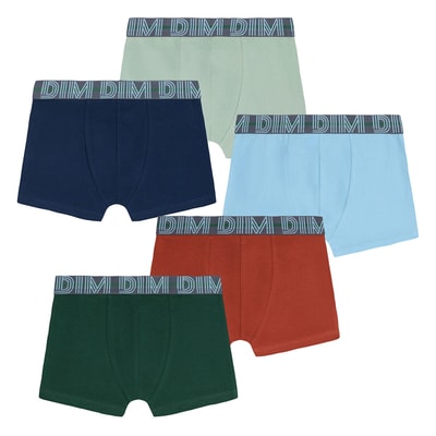 Set van 5 boxershorts voor kinderen van 4/5 tot 16 jaar DIM
