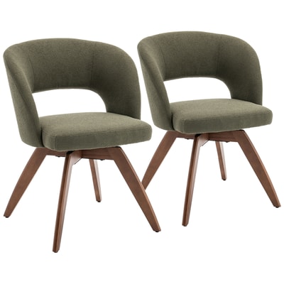 Lot de 2 chaises en bois et tissu boucle, HOLLY HAPPY GARDEN