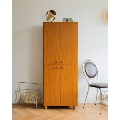 Grande armoire en bois clair Magda N°148 - Bon état DEBONGOUT