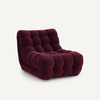 Modulaire gecapitonneerde fauteuil, fluweel, JUD AM.PM
