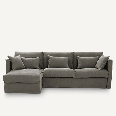 Ecksofa Camille, dickes Leinen Stonewashed AM.PM