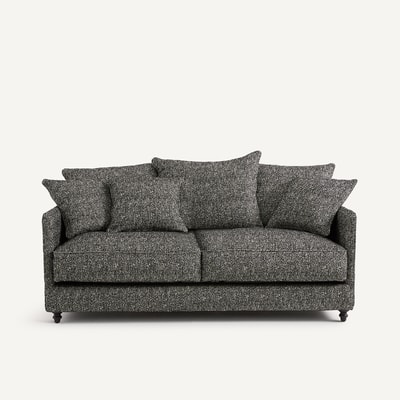 Canapé compact convertible, 3 places, en bouclette, LAZARE AM.PM
