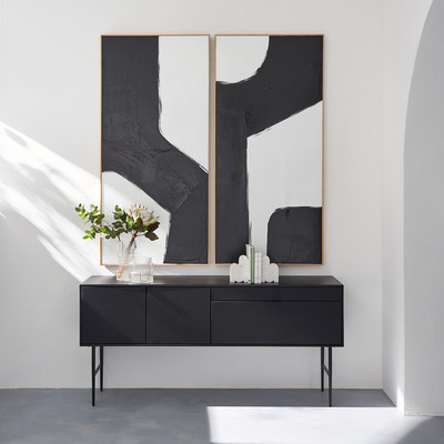 Sideboard Réalto, Stahl und Leder AM.PM