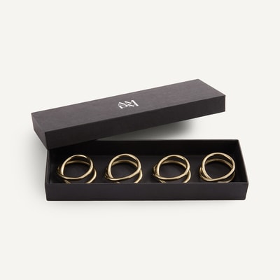 Lot de 4 ronds de serviette en métal aluminium, DUETTI AM.PM