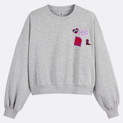 Sweater met patches, ronde hals, lange mouwen LA REDOUTE COLLECTIONS