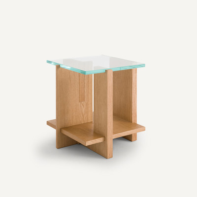 Beistelltisch Laby, Eiche sandgestrahlt/Glas AM.PM