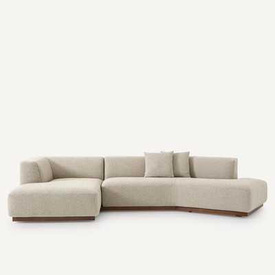 Offenes Ecksofa Jacopo mit Ecke links, Strukturgewebe Viskose/Leinen AM.PM