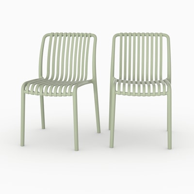 Lot de 2 chaises de jardin en plastique - DULI MAISON PAVANE