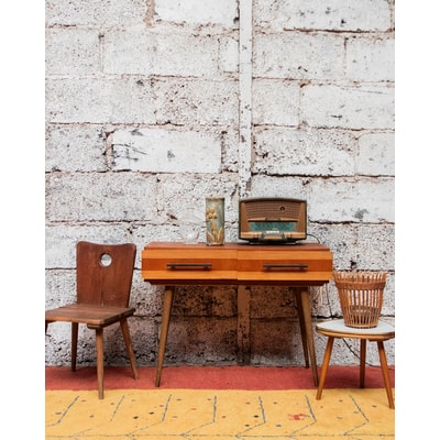 Table d'appoint scandinave en bois Hanna N°1254 - Bon état DEBONGOUT