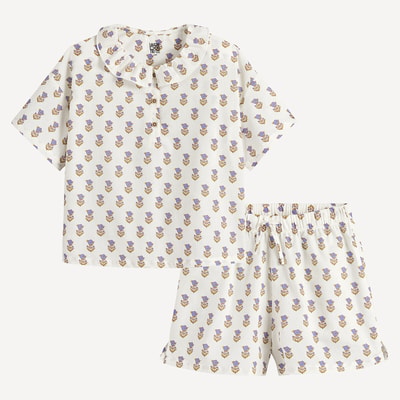 Pyjashort van katoenpopeline, met Indiase bloemenprint LA REDOUTE COLLECTIONS
