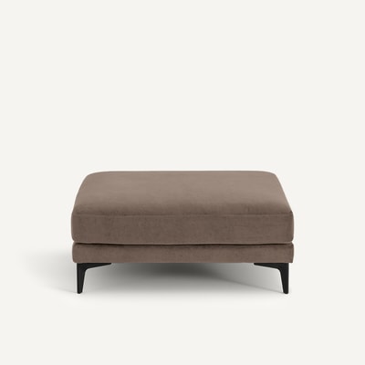 Voetensteun van stonewashed fluweel, MODERNISTE, ontwerp Emmanuel Gallina AM.PM X EMMANUEL GALLINA