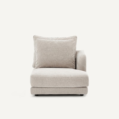 Demi-canapé droit, modulable en velours chenille, TIBERIO AM.PM