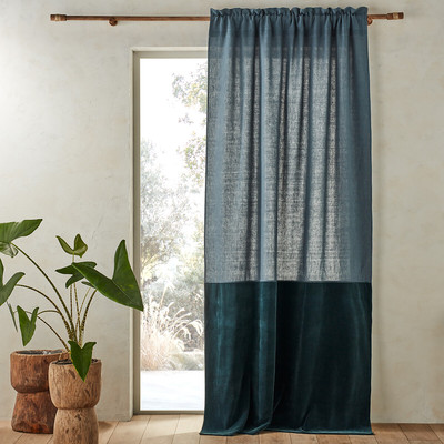 Cortinado bimatéria em linho/veludo, Aasta AM.PM