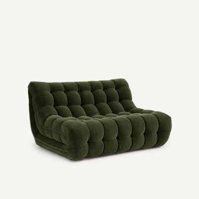 Banquette modulable 2 places, capitonnée, en velours, JUD AM.PM