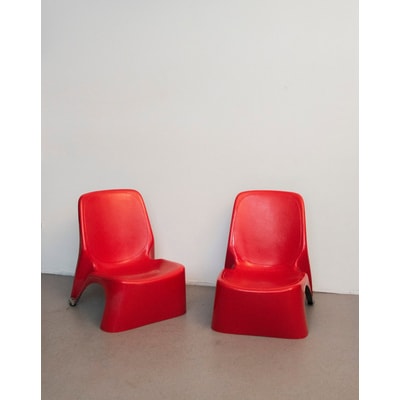 Paire de fauteuils en fibre de verre Jakob N°871 - Bon état DEBONGOUT