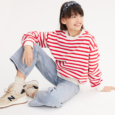 Gestreepte sweater met ronde hals in molton LA REDOUTE COLLECTIONS