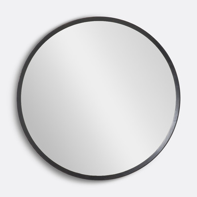 Miroir rond en chêne massif noir, Ø100 cm, Orion AM.PM