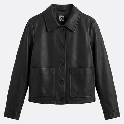 Kort leren vest met knoopsluiting, Signature ABELLE LA REDOUTE COLLECTIONS