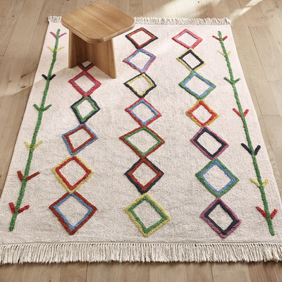 Kinderzimmer-Teppich Dybala im Berberstil, Bio-Baumwolle AM.PM
