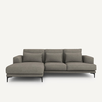 Ecksofa Marsile mit Ecke links, Strukturgewebe Viskose/Leinen AM.PM