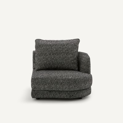 Demi-canapé droit, arrondi, modulable en bouclette, TIBERIO AM.PM