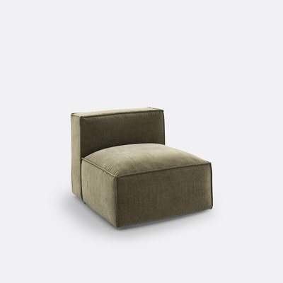 Elément chauffeuse pour canapé modulable, en velours côtelé vintage, SEVEN LA REDOUTE INTERIEURS