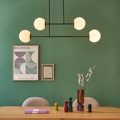 Hanglamp in metaal en opaline glas, Atea LA REDOUTE INTERIEURS