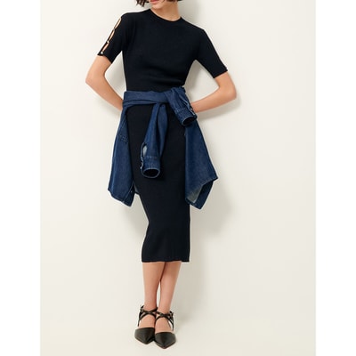 Glanzende tricot midi-jurk Little TIM SESSUN