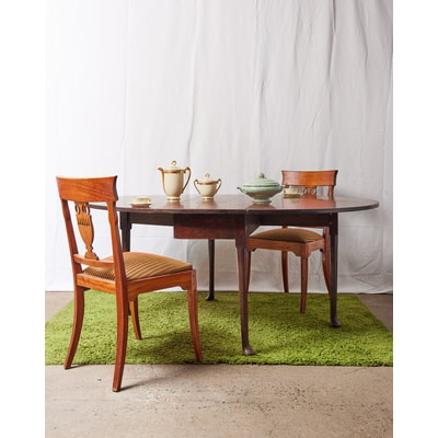 Grande table à manger pliante en acajou massif Romy N°601 - Bon état DEBONGOUT