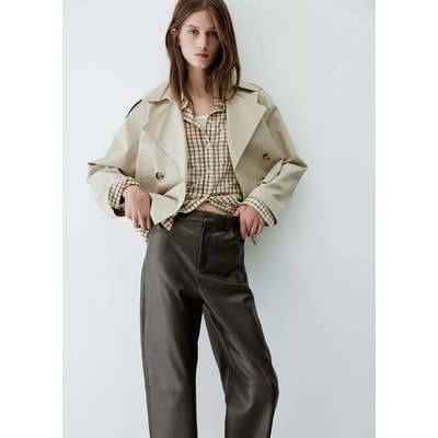 Pantalon balloon cuir synthétique MANGO