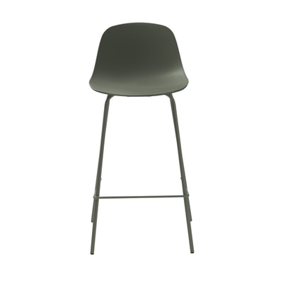 Lot de 2 chaises de bar en plastique et métal H67,5cm- HEL DRAWER