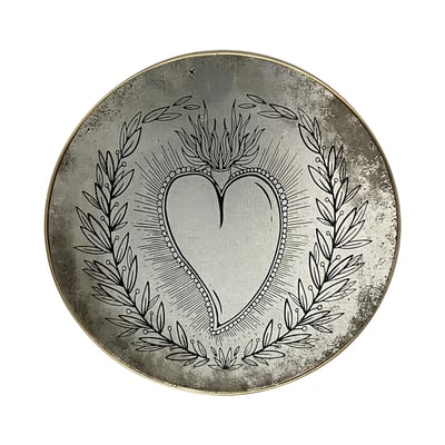 Déco murale miroir imprimé ex voto 30cm EMDE