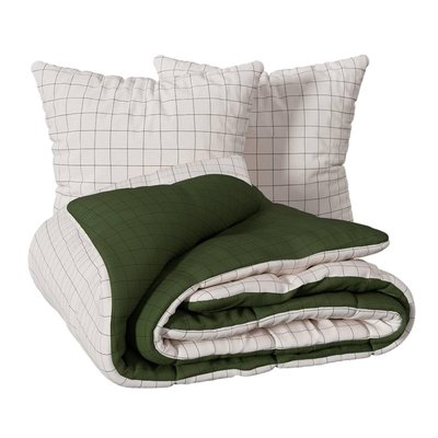 Housse de couette + 2 taies contemporaine carreaux EDEN