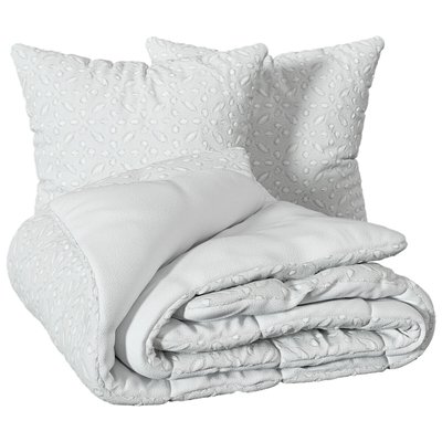 Housse couette + 2 taies Collection Jacquard rosace EDEN