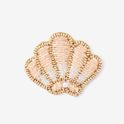 Broche coquillage perles de rocaille BALABOOSTE