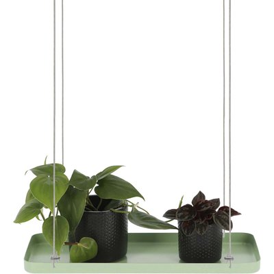Support à plantes rectangulaire à suspendre vert Longueur de 38 cm JARDINDECO