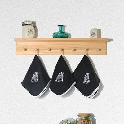 Lot de 3 torchons carrés en éponge coton ZEBRA SENSEI MAISON