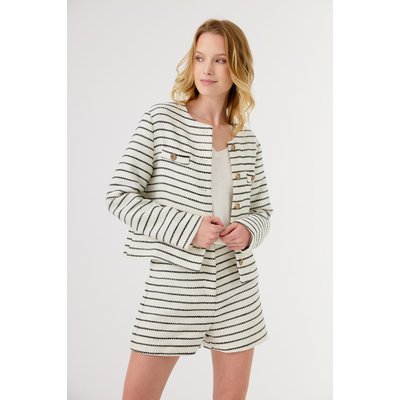 Veste courte à rayures texturées CASSANDRE ARTLOVE