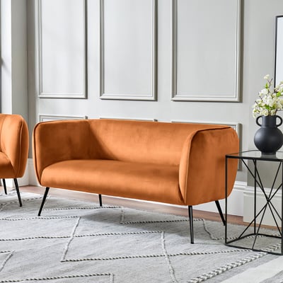 Luxe Velvet 2 Seater Accent Sofa with Black or Gold Legs SO'HOME