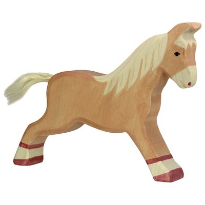 Figurine Cheval au galop, marron clair HOLZTIGER